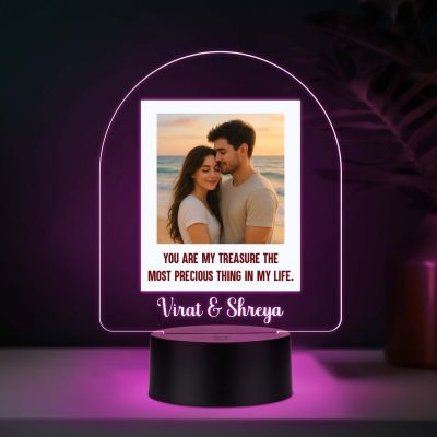 Personalized Couple LED Photo Lamp with Automatic Color Changing Light Anniversary Gift for Couples, Husband, Wife, Wedding, Birthday, Valentine's Day Memorable Gift